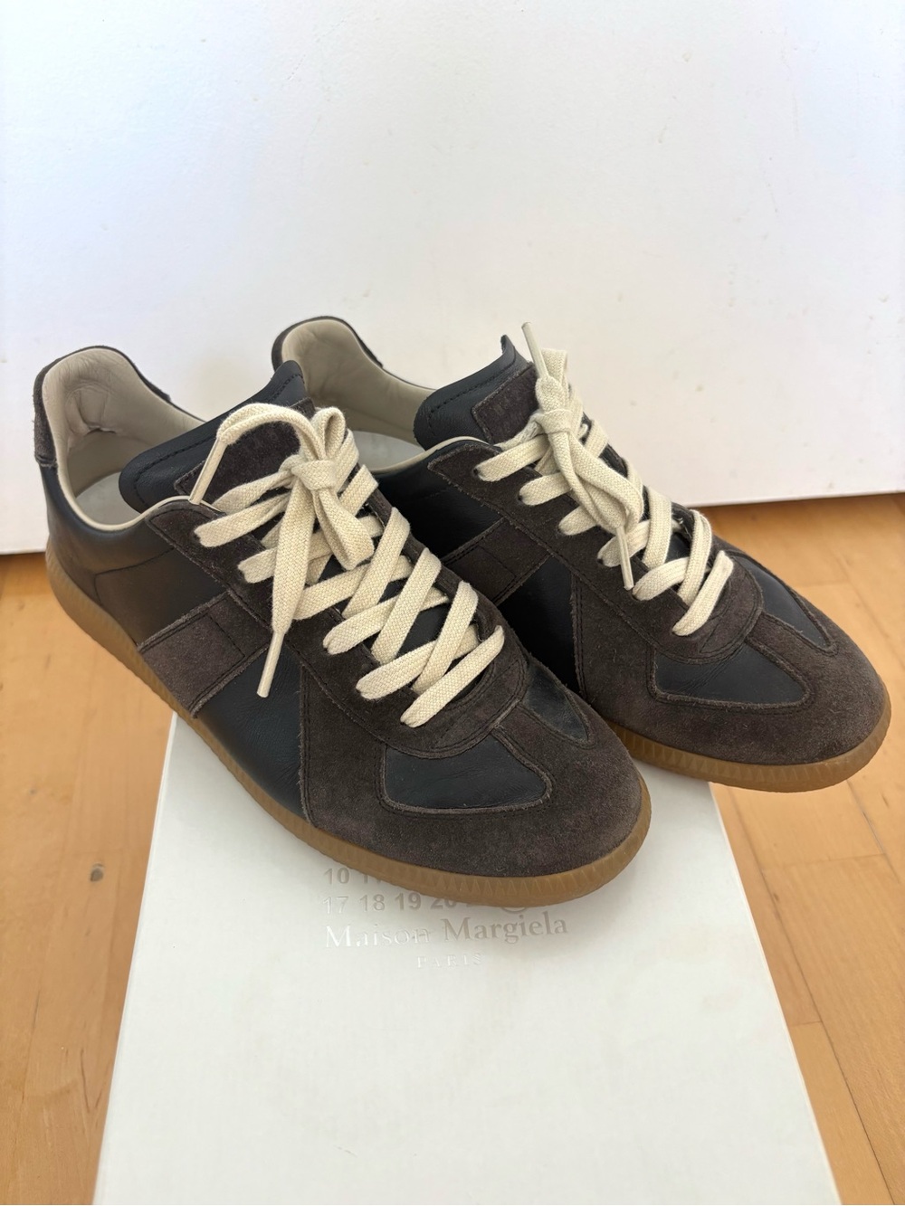 Margiela 36.7 Brown/Black GAT sneaker with original packaging